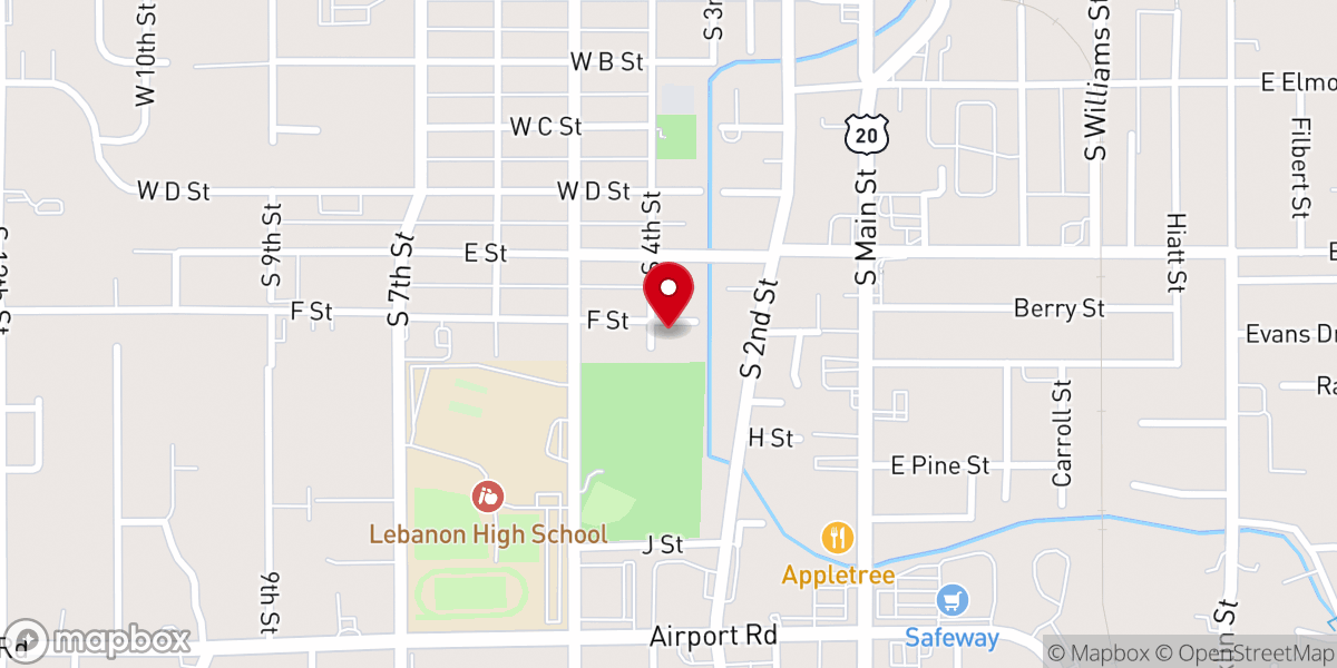 Map showing location of Liberty Baptist Church