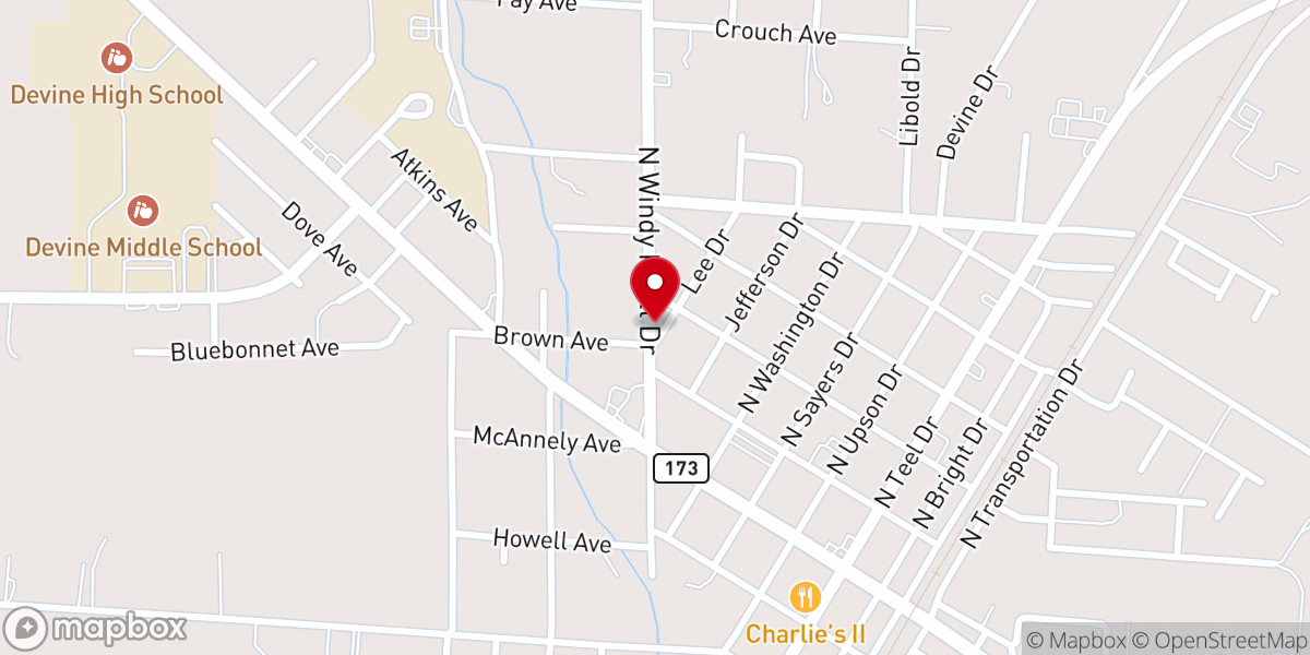 Map showing location of Rose Hill Church of Christ