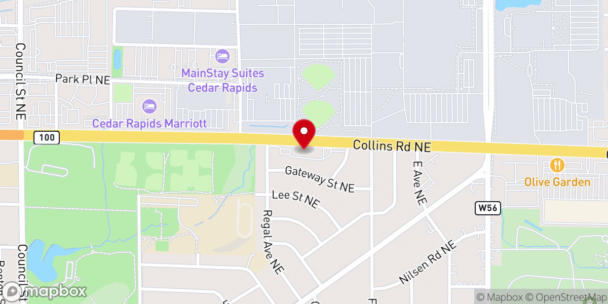 Map showing location of LIFEchurch Cedar Rapids