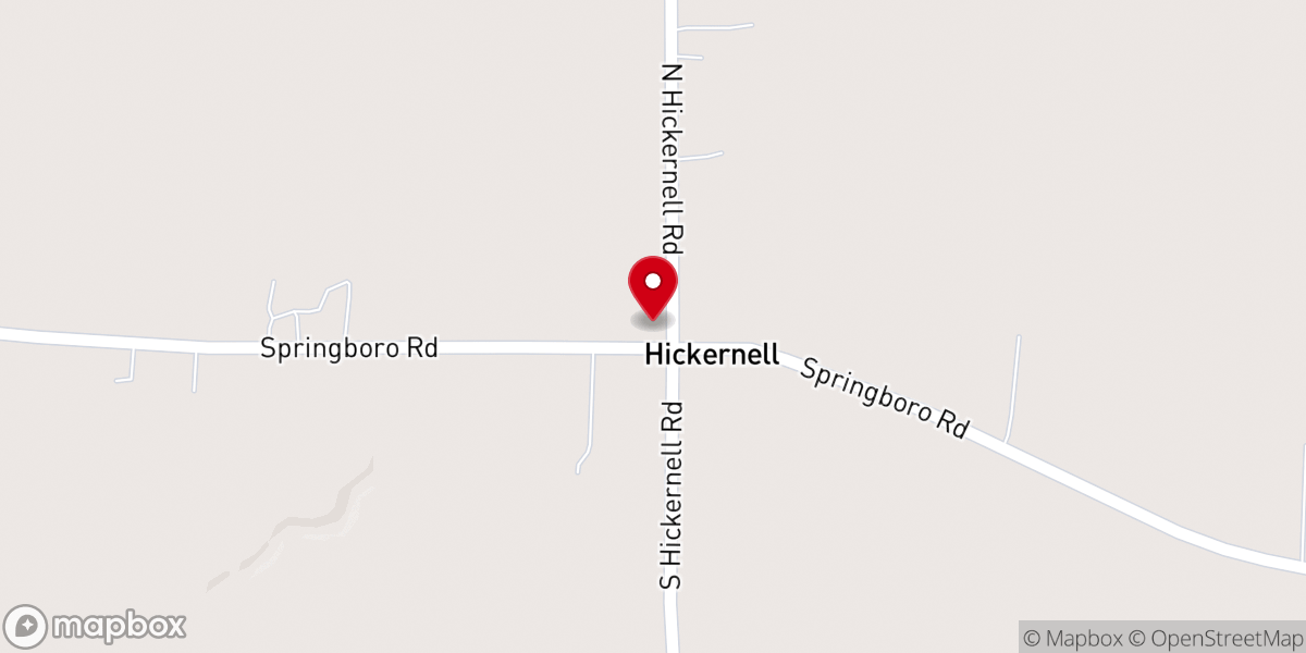 Map showing location of Hickernell United Methodist Church