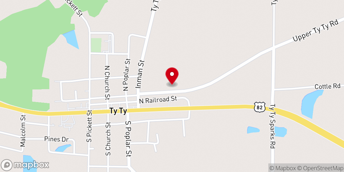 Map showing location of Mt Olive Baptist Church