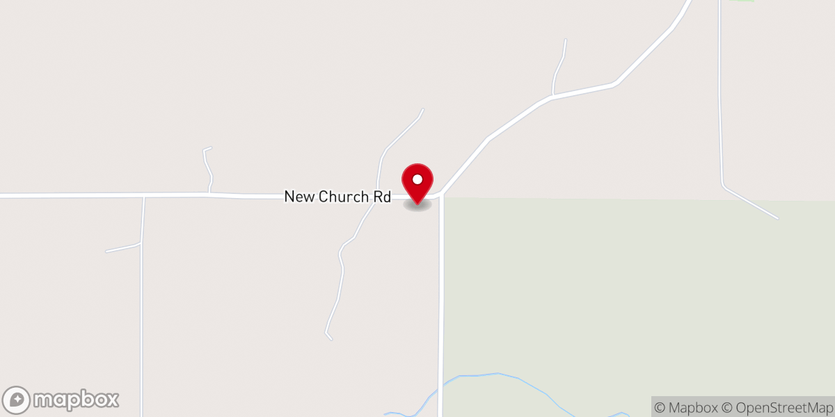 Map showing location of Pine Log Church