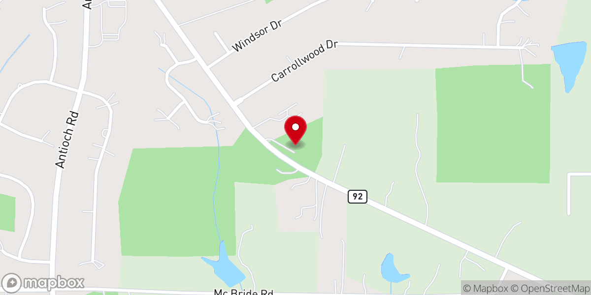 Map showing location of South Fayette Church of Christ