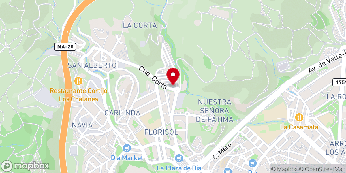Map showing location of Iglesia Centro de Vida Cristiana Málaga