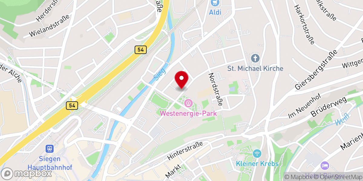 Map showing location of Freie evangelische Gemeinde Siegen , Gemeindezentrum