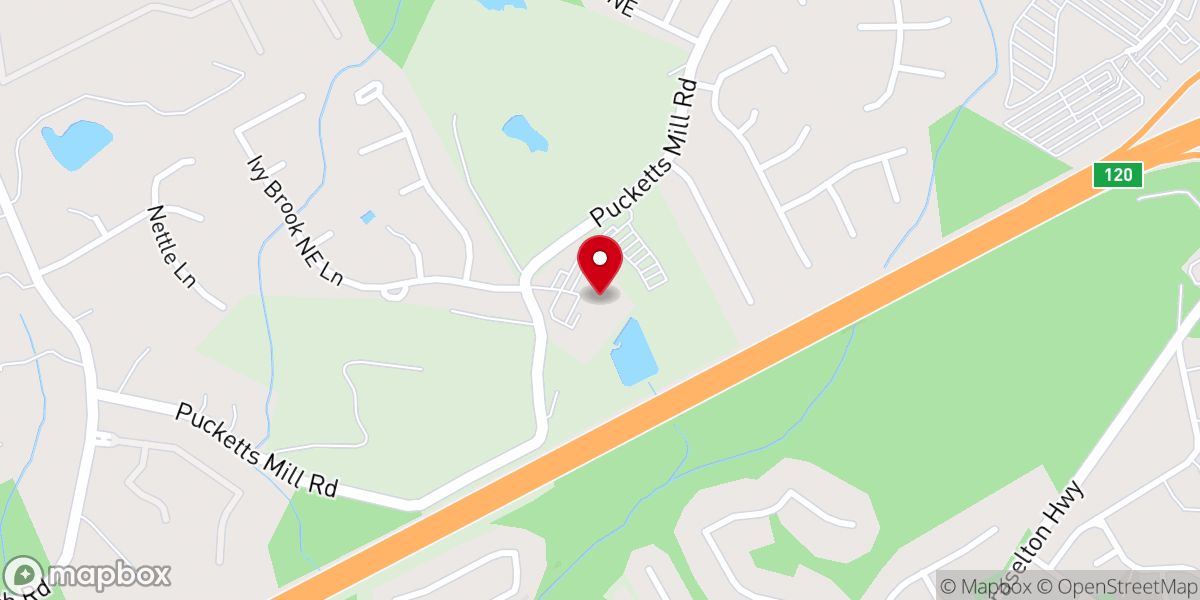 Map showing location of Victory Church - Hamilton Mill