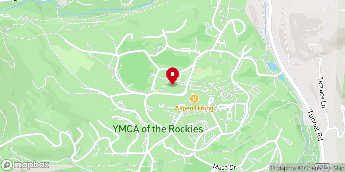 Map showing location of Estes Park Aquatic Center at the YMCA of the Rockies