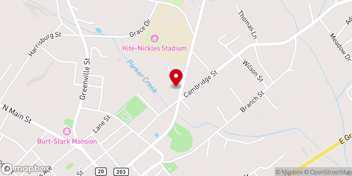 Map showing location of Mt. Pleasant Baptist Church
