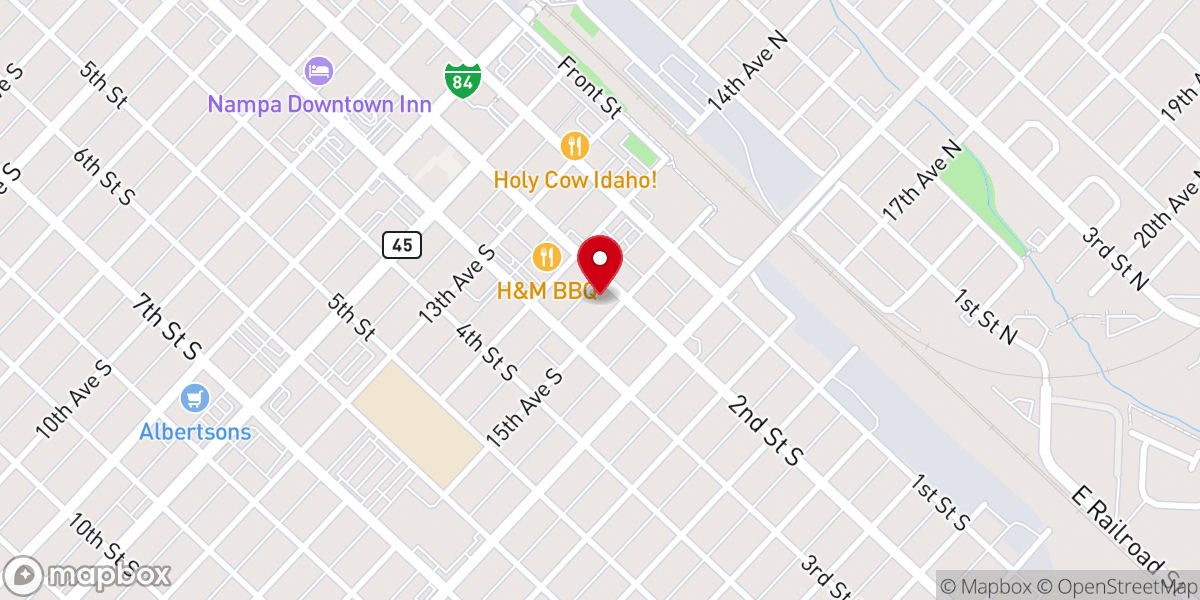 Map showing location of Nampa Christian Center