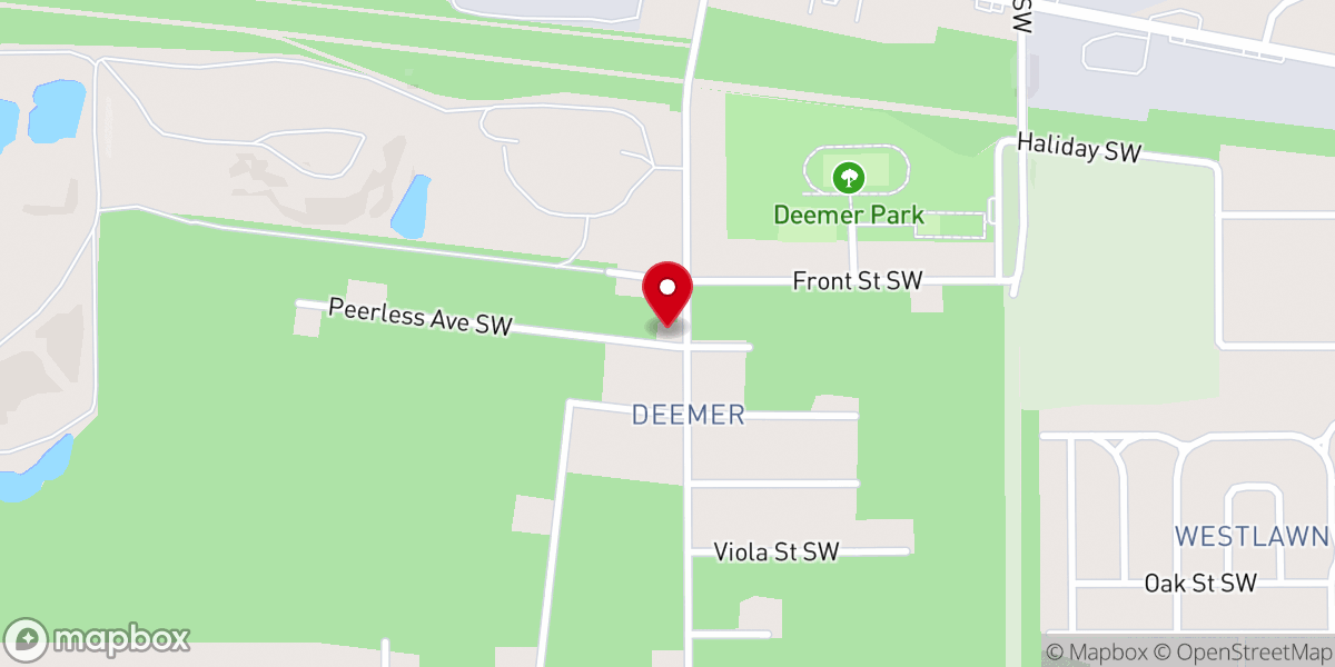 Map showing location of Mt. Olive Baptist Church