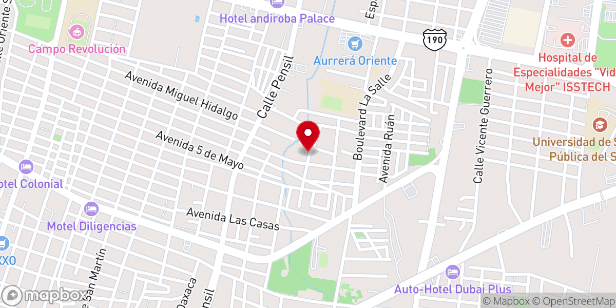 Map showing location of Templo Evangélico Pentecostes Roca de Salvacion