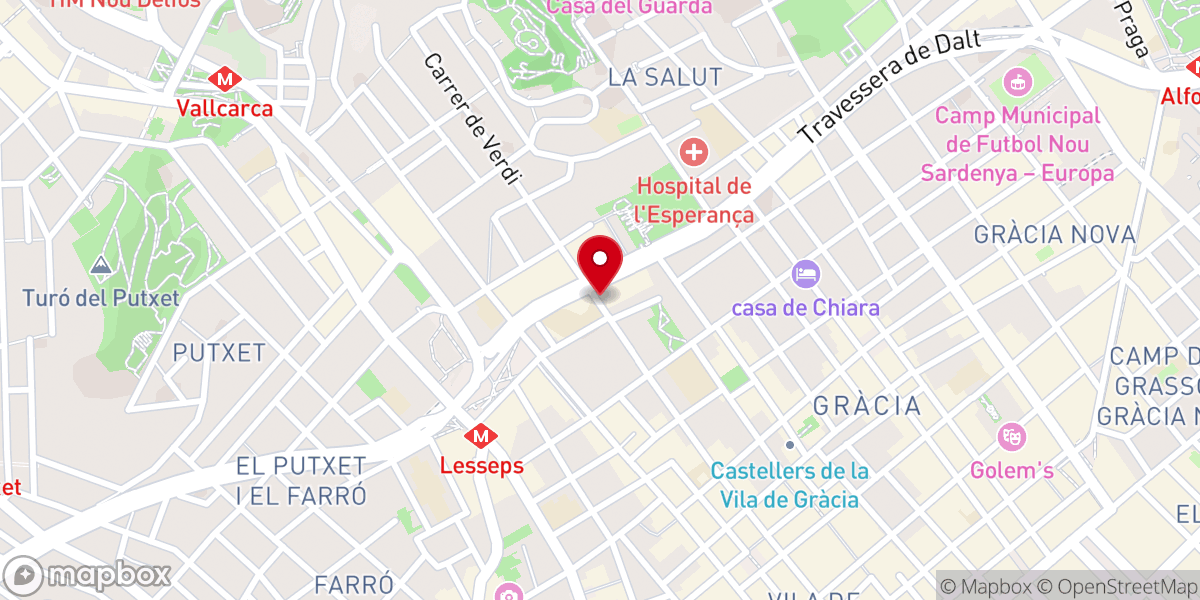 Map showing location of Iglesia Evangélica Bautista de Gracia