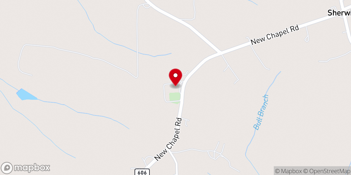 Map showing location of New Concord Presbyterian Church
