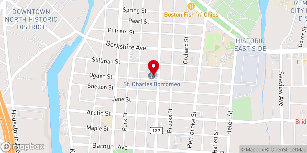 Map showing location of Saint Charles Borromeo Catholic Church