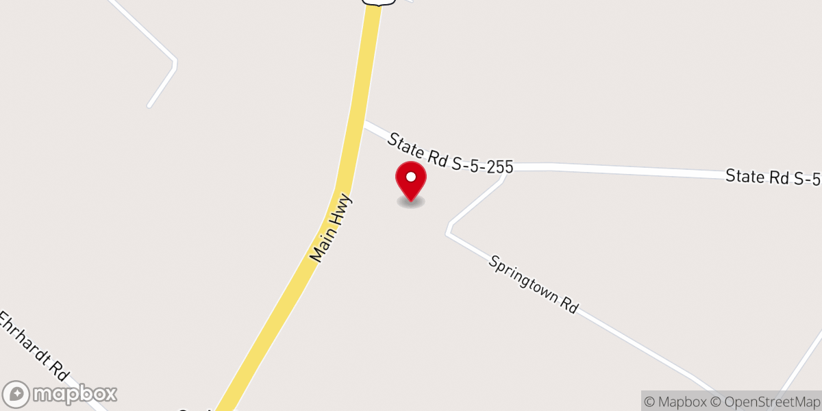 Map showing location of Springtown Baptist Church