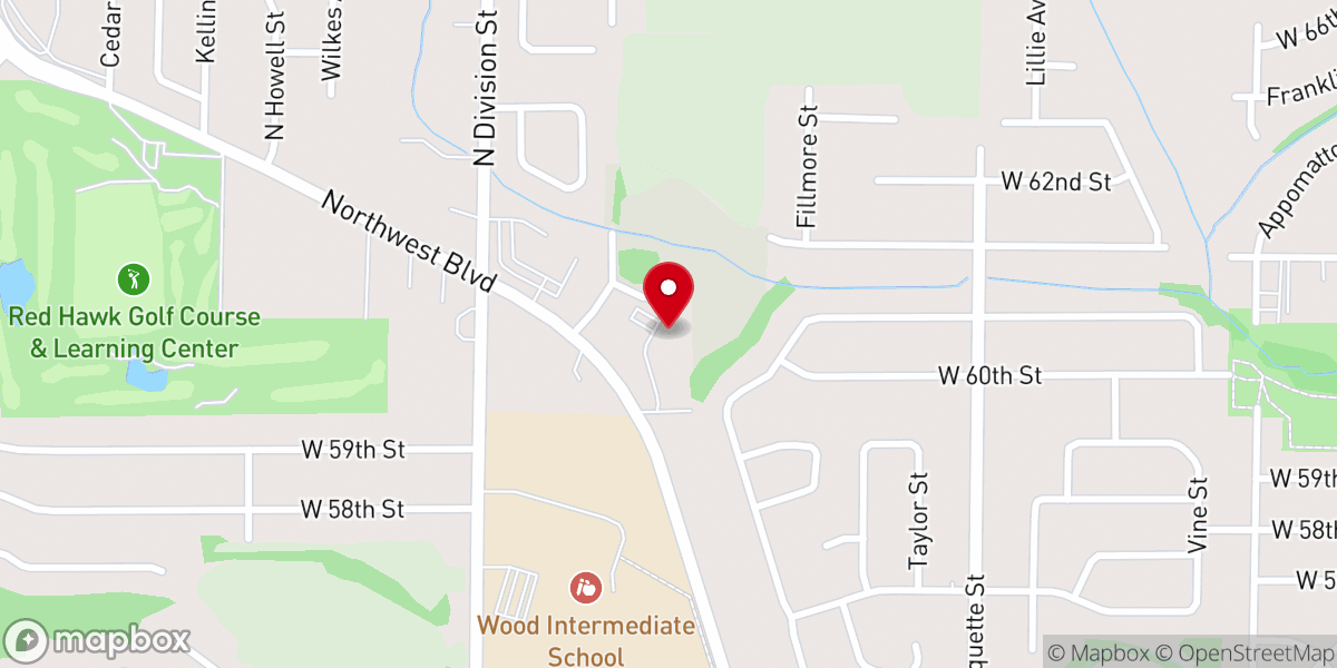 Map showing location of Risen Christ Lutheran Church
