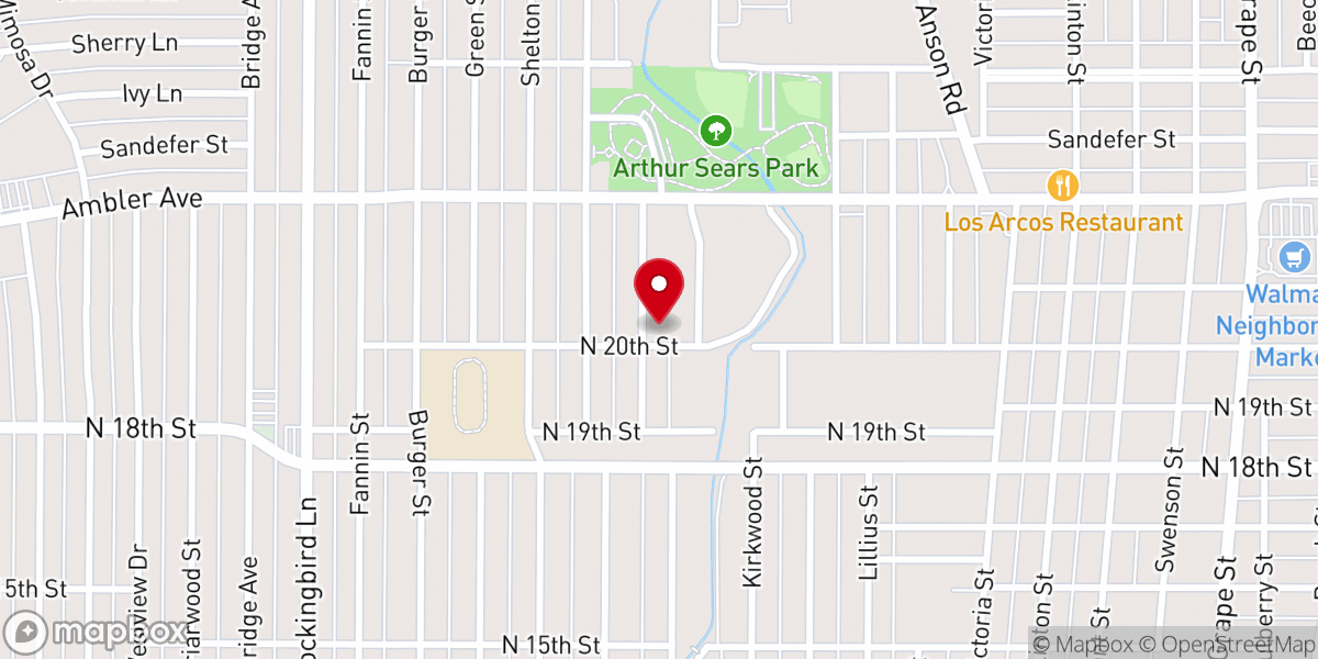 Map showing location of Gethsemani Spanish Assembly of God Church
