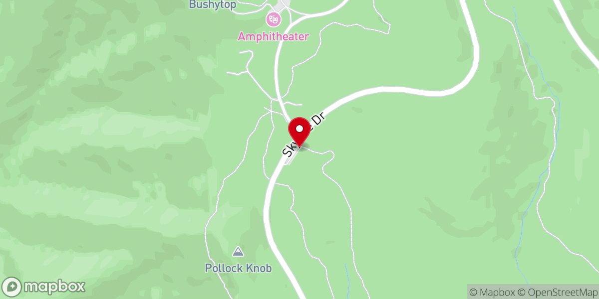 Map showing location of Whiteoak Canyon Falls Upper Trailhead