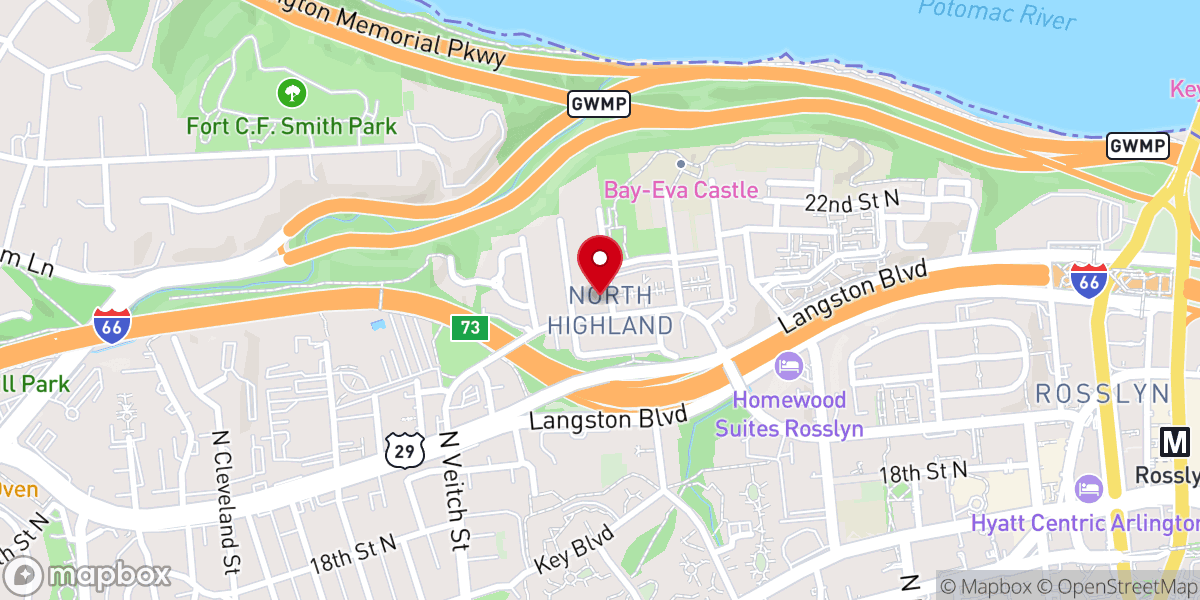 Map showing location of Arlington First Church of the Nazarene