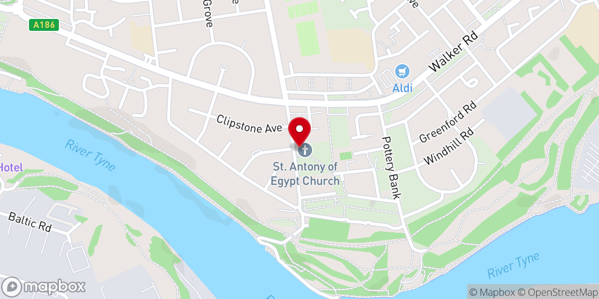 Map showing location of St. Anthony of Egypt Church