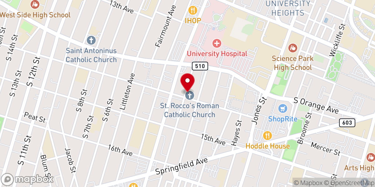 Map showing location of New Calvary Baptist Church