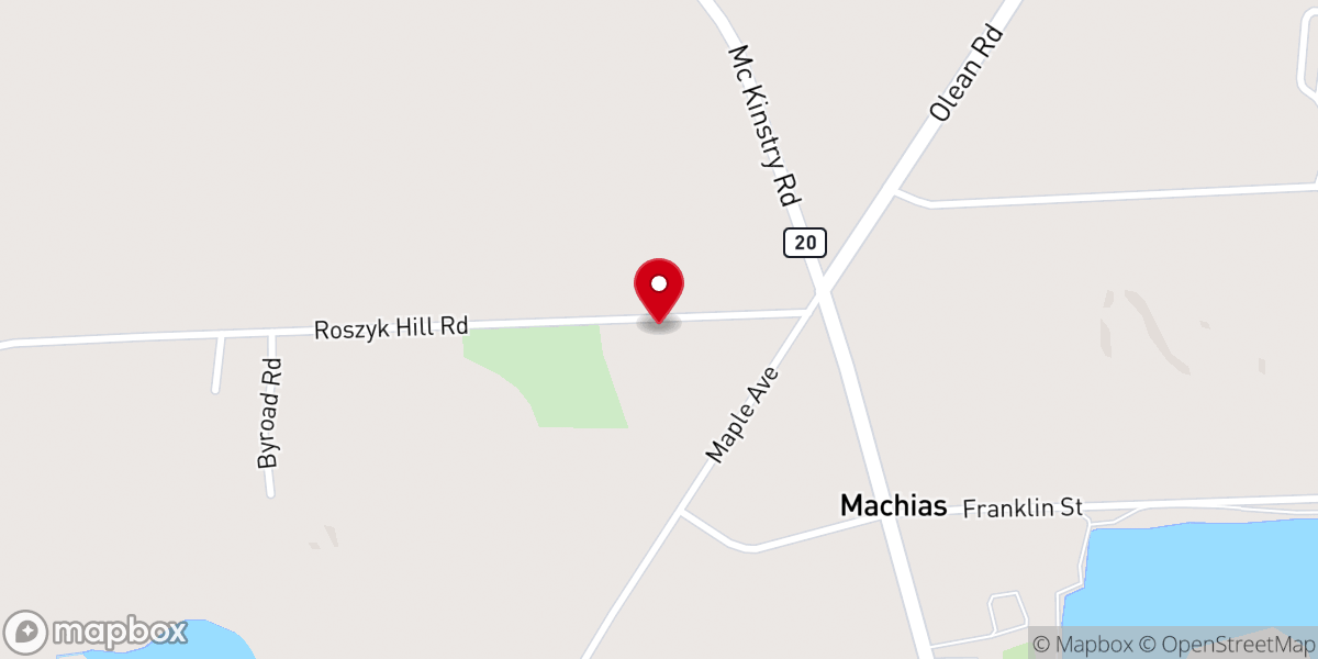 Map showing location of Machias Fellowship Church