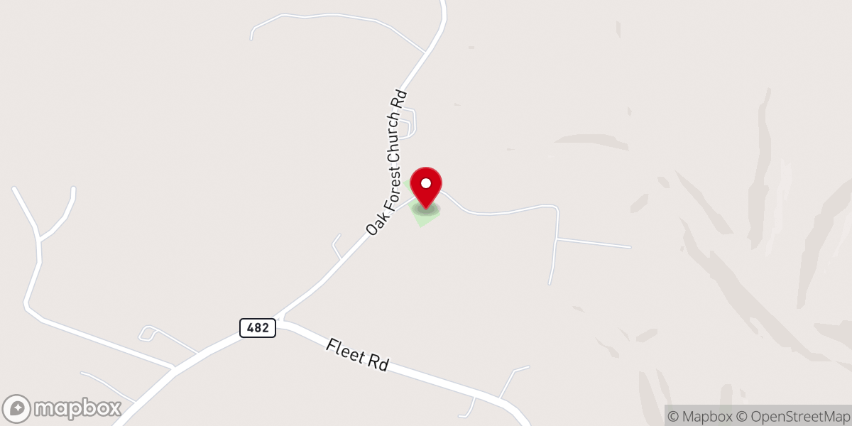 Map showing location of Oak Forest Church