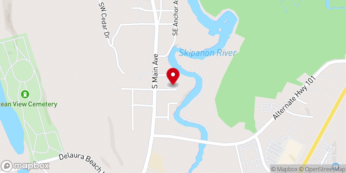 Map showing location of Evergreen Christian Church