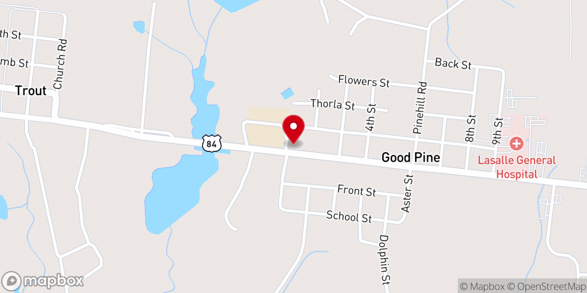 Map showing location of L & A Baptist Church