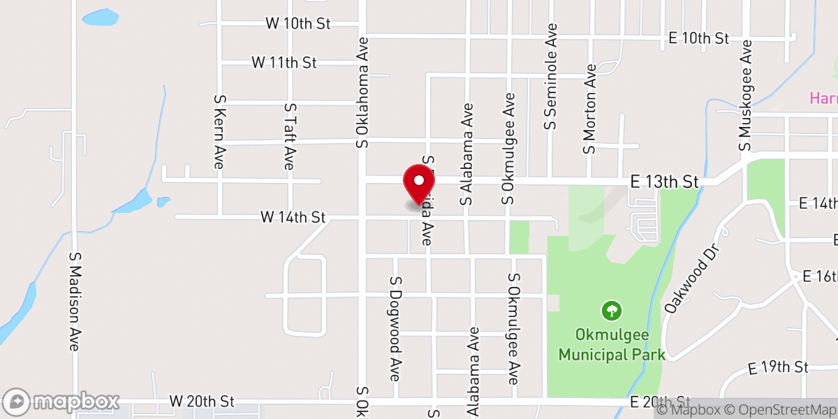 Map showing location of Abundant Life Church