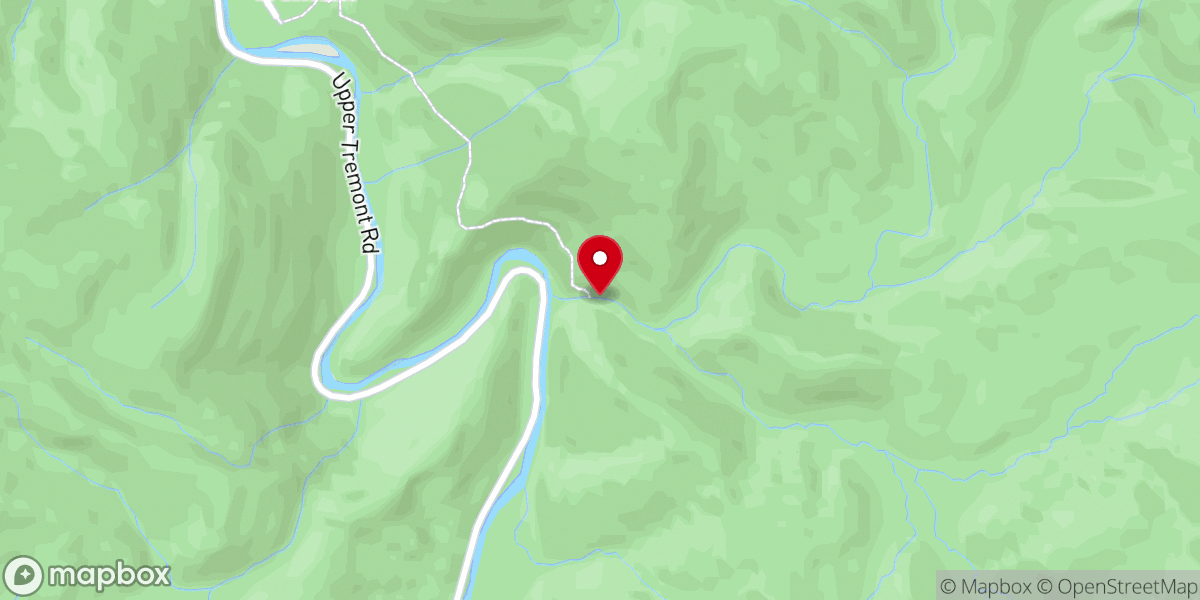 Map showing location of Spruce Flats Falls
