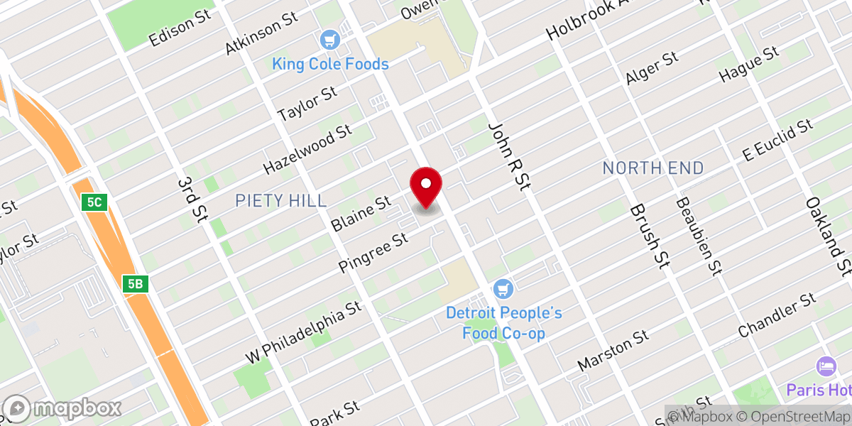 Map showing location of People's Community Church