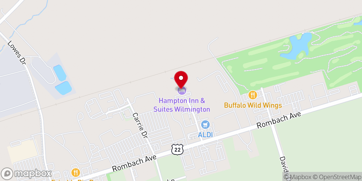 Map showing location of Hampton Inn & Suites Wilmington