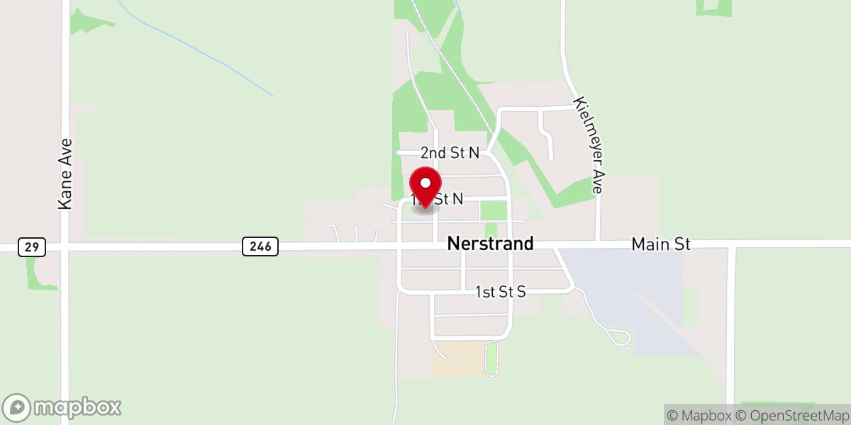 Map showing location of Nerstrand United Methodist