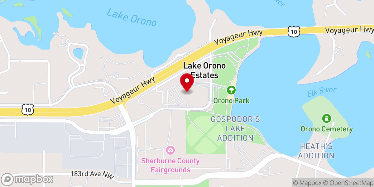 Map showing location of Elk River YMCA