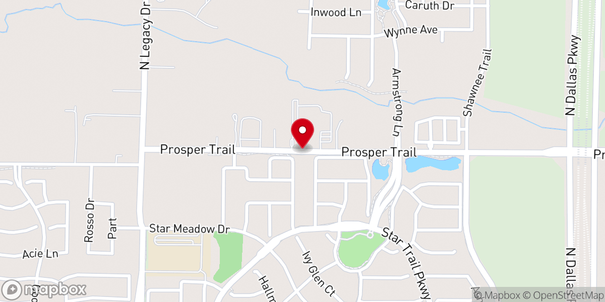 Map showing location of Hope Fellowship Prosper