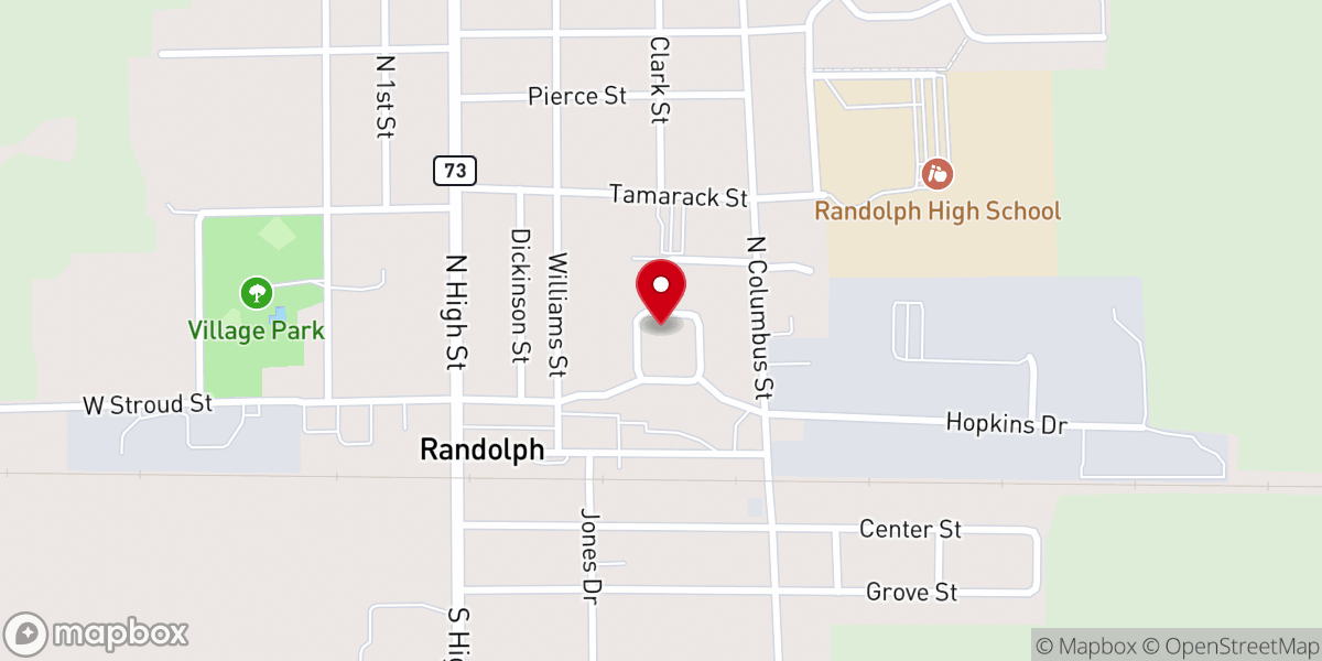 Map showing location of New Life Fellowship of Randolph Inc