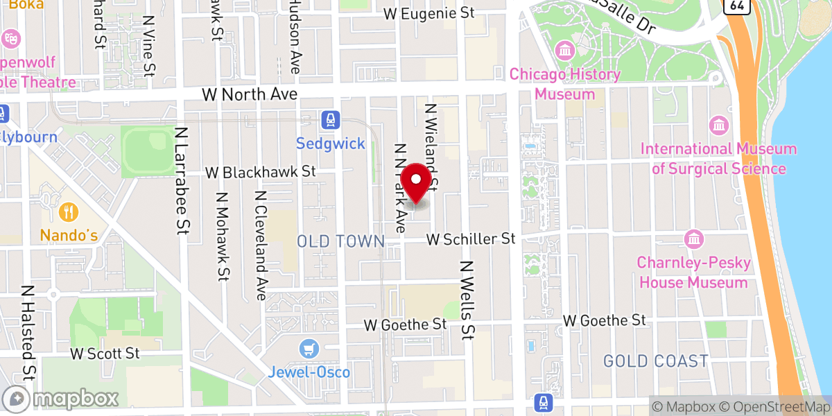 Map showing location of Immaculate Conception - St. Joseph School North Park Campus