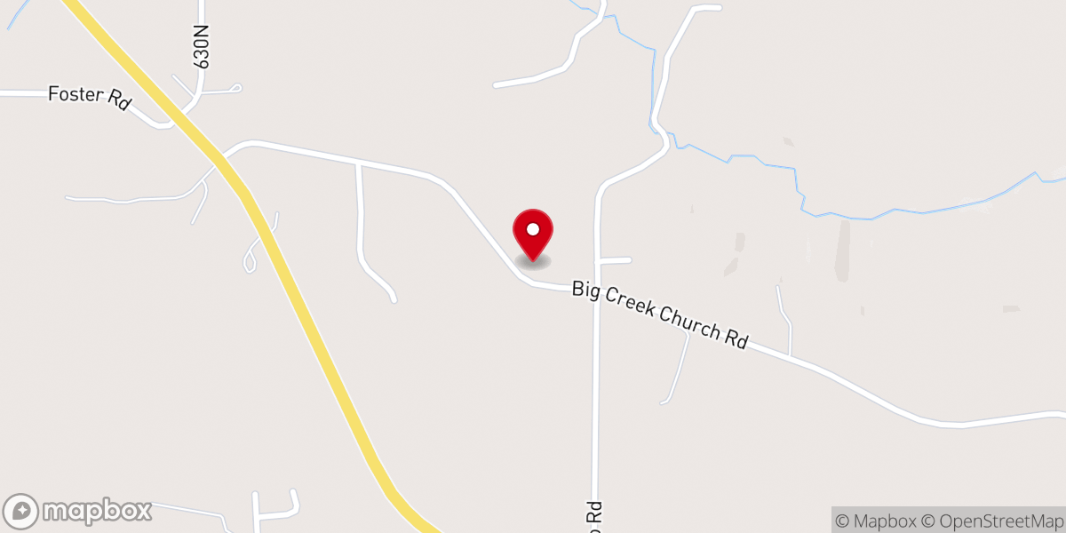 Map showing location of Big Creek Baptist Church