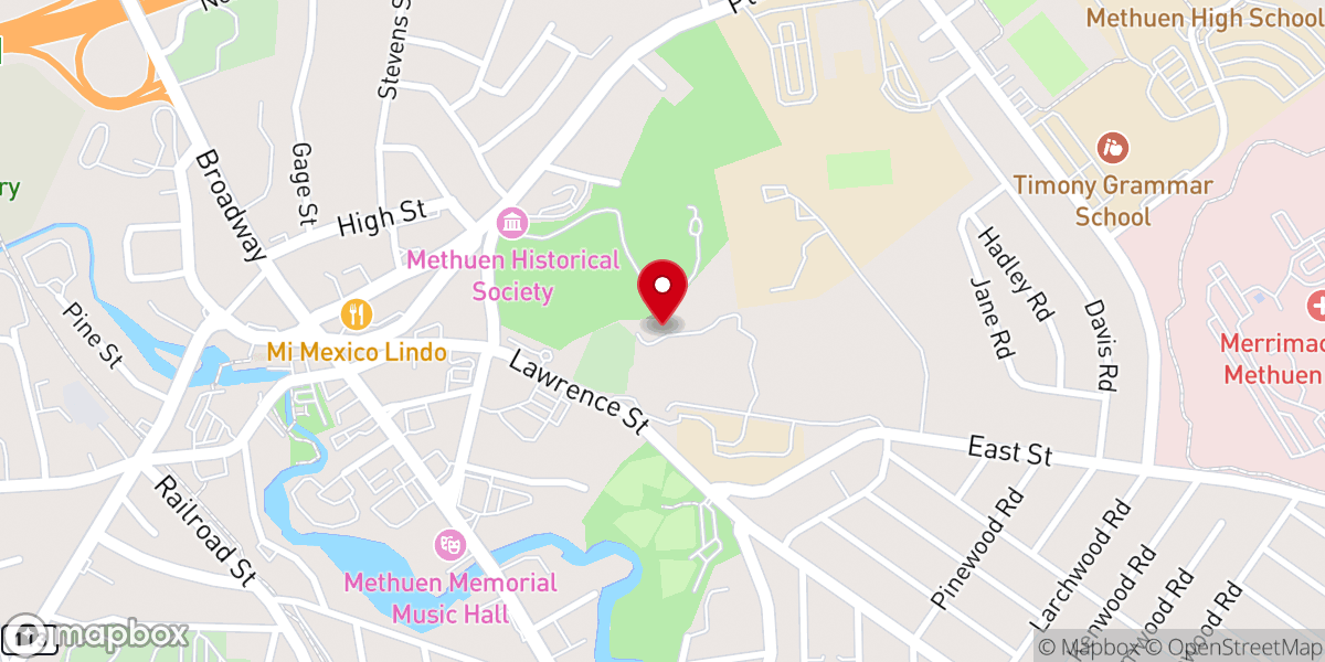 Map showing location of Methuen Gospel Hall Assembly Inc