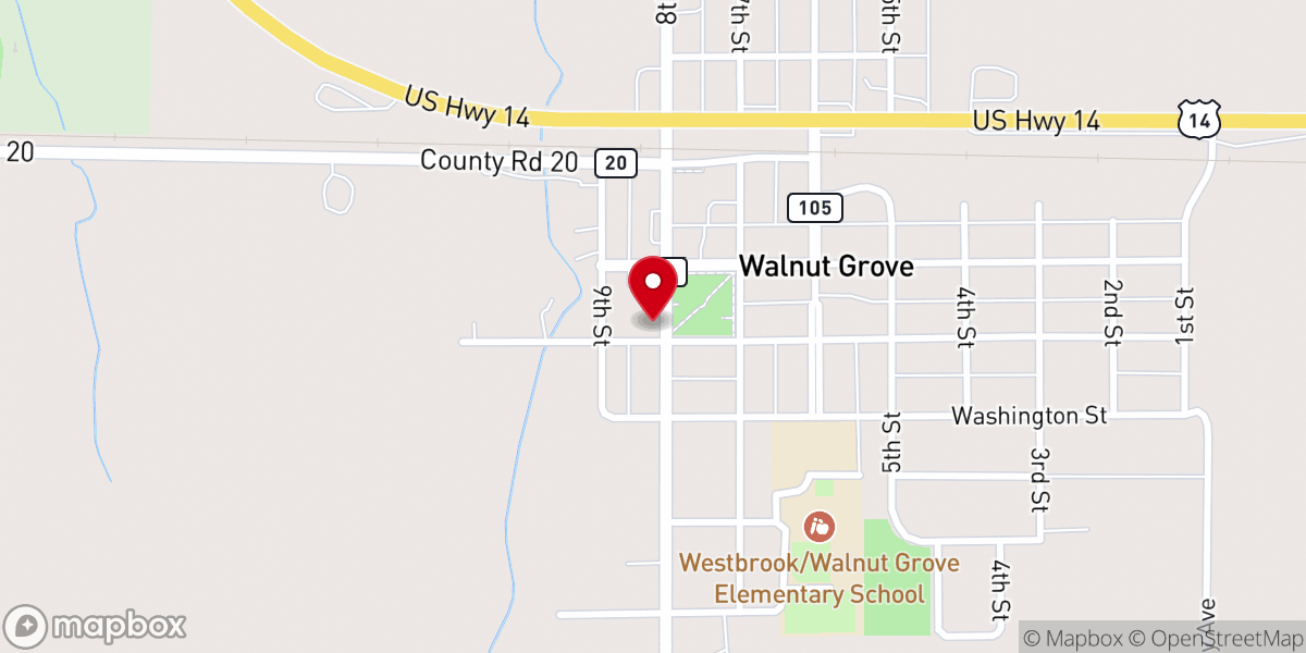 Map showing location of Walnut Grove United Methodist