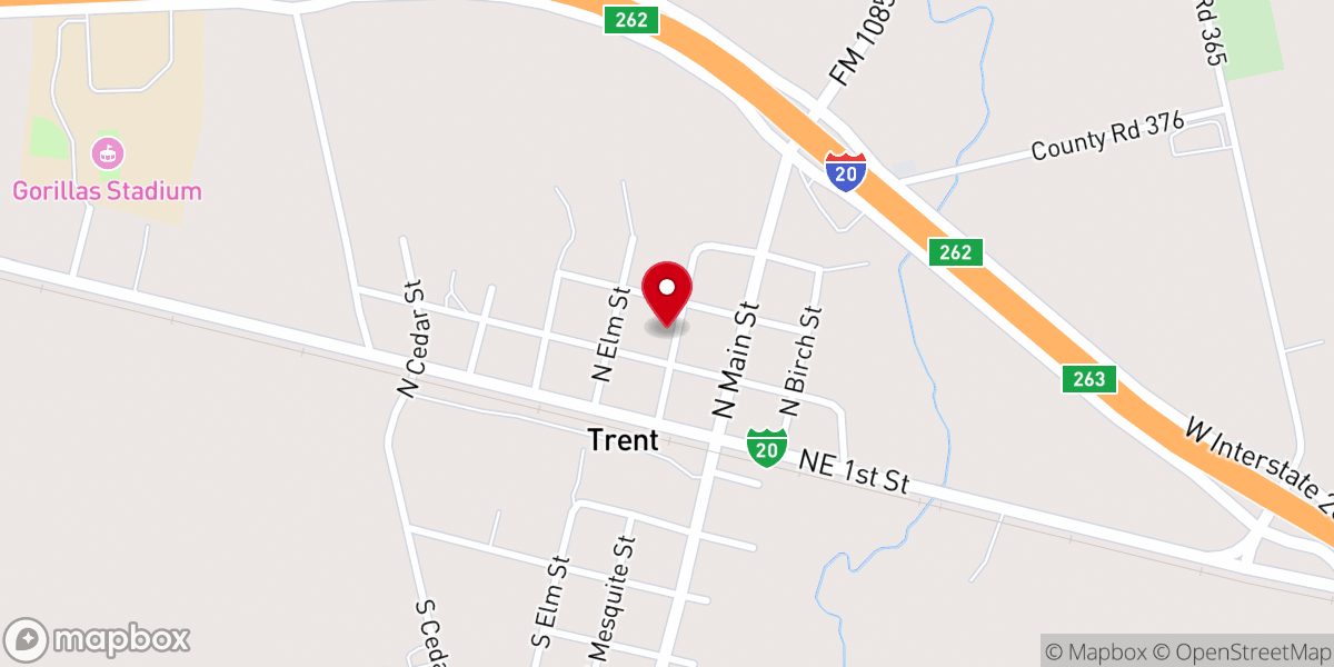 Map showing location of Trent United Methodist Church