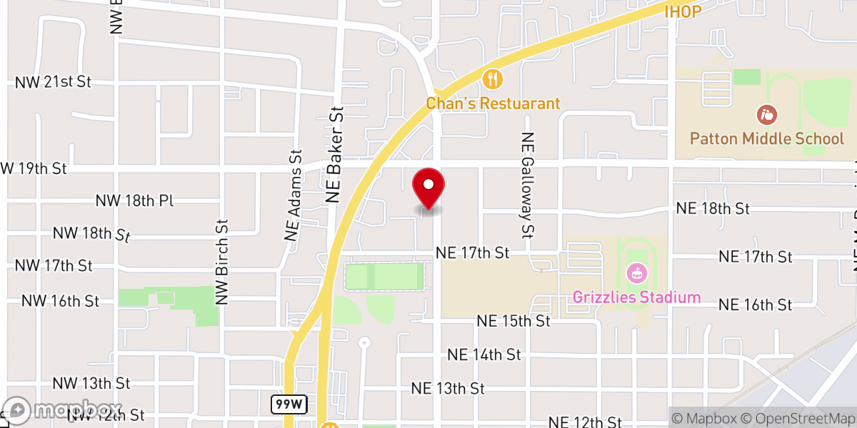 Map showing location of Evans Street Church of Christ