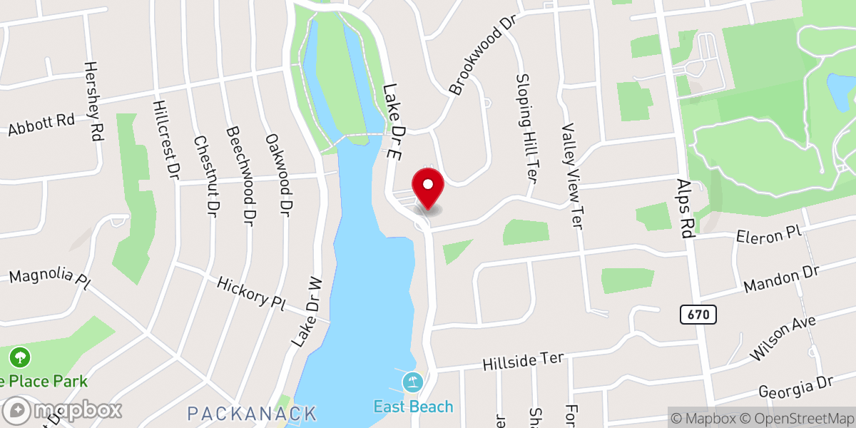 Map showing location of Packanack Community Church