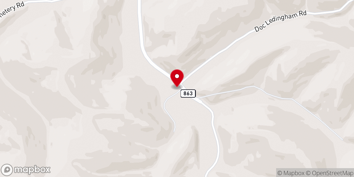 Map showing location of Lower Blaine Trace Enterprise Baptist Church