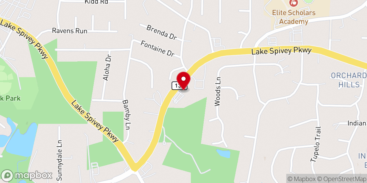 Map showing location of Fairview Baptist Church