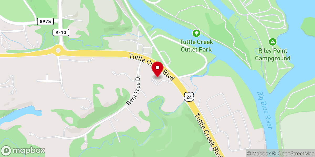 Map showing location of Crestview Christian Church