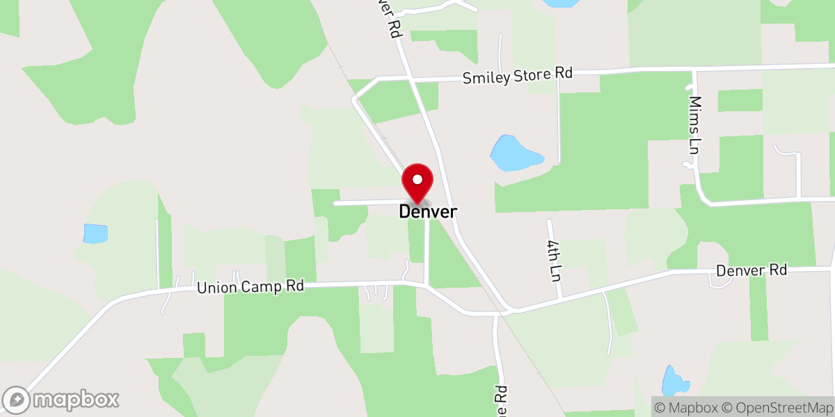 Map showing location of Friendship Baptist Church
