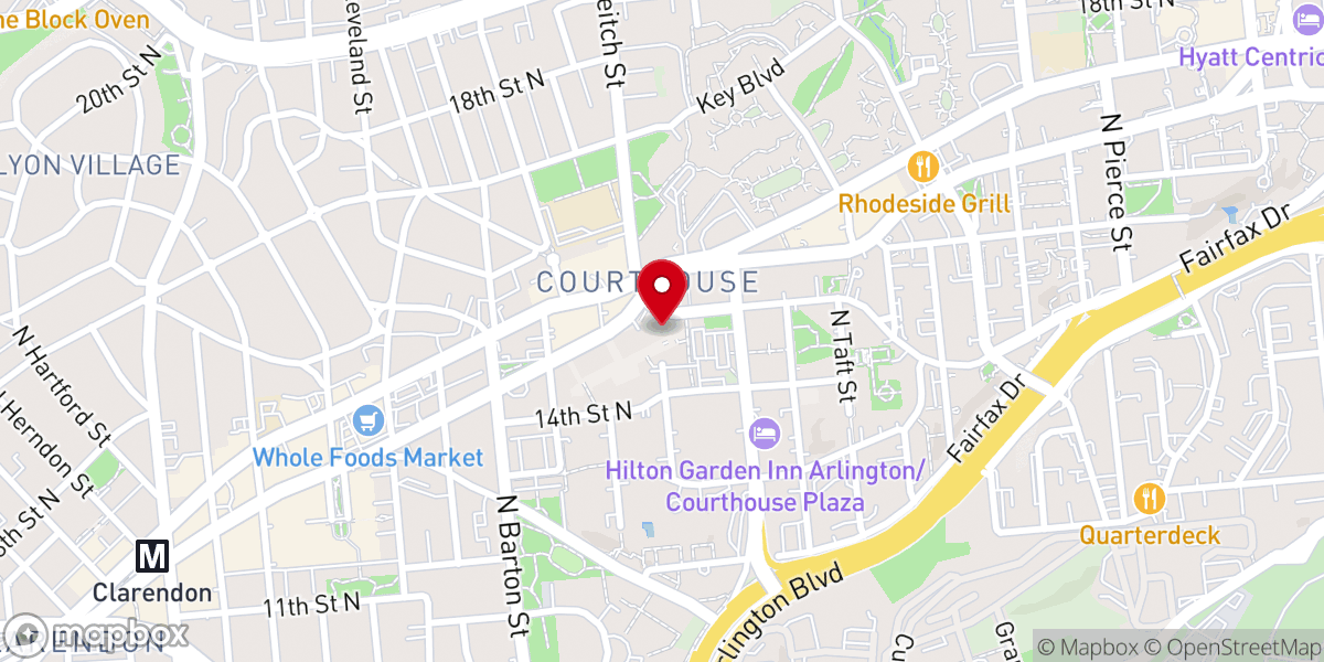 Map showing location of Arlington County DMV Select