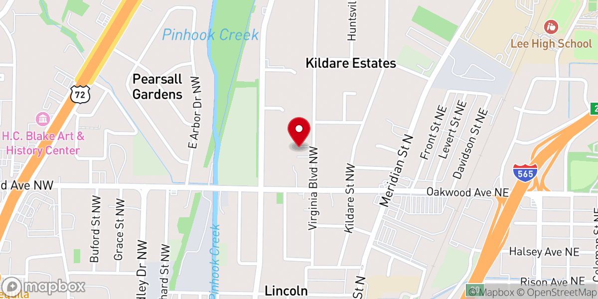 Map showing location of Virginia Boulevard Church of God